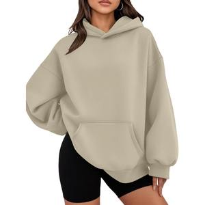 Sweat-shirt surdimensionné décontracté pour femme, 100 % coton, anti-plis, 360 g/m², avec logo frontal, personnalisable, vente en gros ODM - Product Image 1