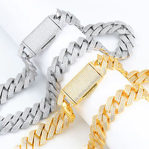Men's Hip Hop Chain Bracelets Rhodium Plated 18k <b>Solid</b> <b>Gold</b> Micro Insert Link Design Wedding Gift Jewelry Unisex - Product Image 2