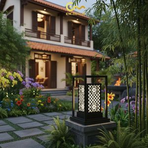 Premium Contemporary Outdoor Square Wall Fixture Decorative Minimalist Lamp Stainless Steel AC 200V E27 IP65 Black - Product Image 5