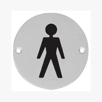 Plaque de signalisation minimaliste pour toilettes masculines, indicateur de porte adhésif, résistant à l'eau, pour salle de bain, gravure personnalisée, design moderne, garantie 2 ans
