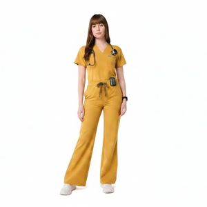 Wholesale Nurse <b>Scrubs</b> <b>Set</b> Custom Logo Breathable Medical Uniform Comfortable Hospital Workwear OEM <b>Scrub</b> Suit Customized - Product Image 3