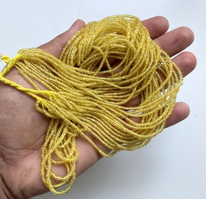 Collier de perles de saphir jaune chauffées de 610,00 carats, pierres précieuses naturelles de qualité supérieure pour la fabrication de bijoux fins - Product Image 1