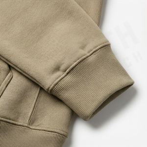 Pull en molleton tricoté respirant et coupe-vent en coton 100 % de couleur unie, personnalisé, pour homme, collection automne-hiver, respectueux de l'environnement - Product Image 6