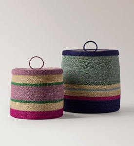 Farmhouse Braided Basket Rustic Decorative Storage Solution Vietnam Handmade Braided Basket Wholesale Eco Friendly Decor OEM ODM - Product Image 1