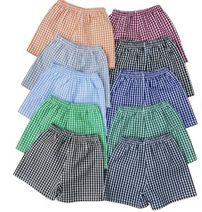 Shorts de bain décontractés pour garçons en toile unie à séchage rapide, 100 % coton, taille mi-haute, braguette zippée, teinture unie - Product Image 1