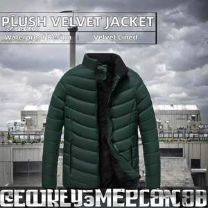 Safari <b>Jacket</b> Plus Size <b>Velvet</b> Large Lapel Woven Casual Autumn Zipper Closure for <b>Men</b> - Product Image 6