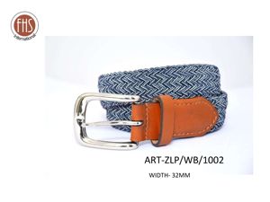 Ceinture unisexe FHS WB212201 en tissu polyester tressé de 35 mm, élastique, de qualité supérieure, avec boucle en alliage personnalisée, en cuir véritable, tendance - Product Image 2