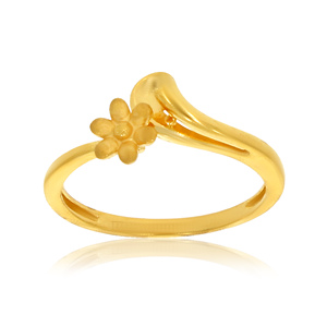 Elegant Golden Daisy Whisper <b>Adjustable</b> <b>Ring</b> for Women Minimalist Flower Open Band Gold Plated Fashion Jewelry - Product Image 1