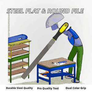 ตะไบเหล็กกล้าคาร์บอนสูง LC Jiufeng แบบแบน พร้อมด้ามจับ TPR สองสี เกรดอุตสาหกรรม ผิวเงา - Product Image 4