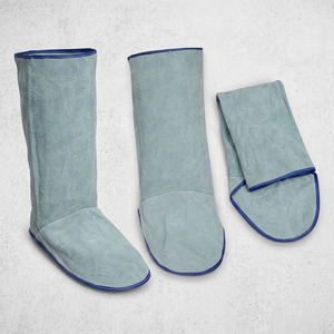 Cowhide Split <b>Leather</b> Industrial Safety Welding <b>Shoe</b> <b>Protectors</b> CE Certified 500-1000C Heat Resistance Fire Proof SAFETY - Product Image 3