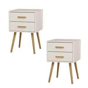 Bedroom SideTable <b>Storage</b> Cabinet Wooden Nightstand With Drawers Minimalist Design for SALE - Product Image 6