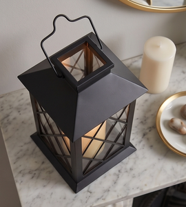 Lanterne à bougie suspendue en verre de style européen en métal noir décoratif fait main pour la décoration intérieure - Product Image 4
