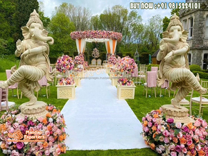 Bansi Ganesha ฟิวชั่นแบบใหม่สำหรับตกแต่งทางเข้างานแต่งงานการตกแต่งทางเข้าแบบดั้งเดิมด้วยรูปปั้นพระพิฆเนศสำหรับตกแต่งงานแต่งงาน - Product Image 5