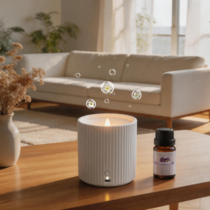 Diffuseur d'arômes rechargeable à longue durée de vie de la batterie, diffuseur d'huiles parfumées en forme de <span class=keywords><strong>bougie</strong></span> avec câble de charge USB - Product Image 1