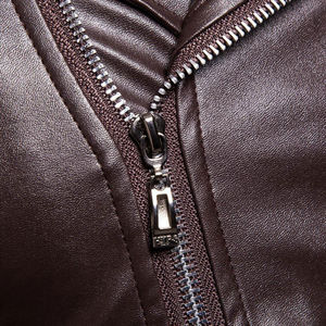 Veste en cuir classique pour homme, style motard, pour un usage quotidien décontracté, en cuir véritable, veste d'hiver. - Product Image 5