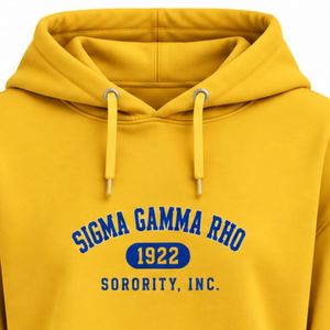Sudadera con capucha corta para mujer SGRho, diseño gráfico Gold Sigma Gamma Rho 1922, sudadera informal con capucha para hermandad griega - Product Image 5