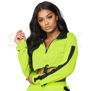 Conjuntos de Pantalones Deportivos y Chaqueta Cortavientos Extra Grandes para Mujer, Personalizados, de Alta Calidad, Transpirables, de Nailon, con Cierre y Estampado, Tallas Grandes - Product Image 4