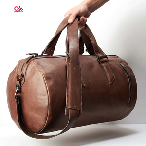 Handmade Custom Logo Leather Duffle Bags Low MOQ Affordable Price Lightweight Leather Duffel Bag for Unisex - Product Image 1