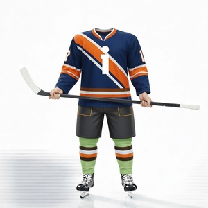 Maillot de hockey sur glace prêt pour le match, kit sportif personnalisé, polyester respirant, uniforme d'équipe sublimé, grande taille - Product Image 2