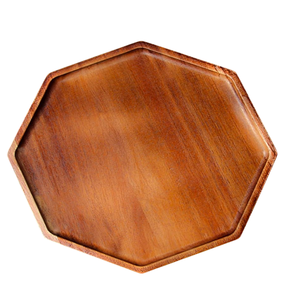 Lot de 2 plateaux en bois d'acacia pour fruits, snacks, pizzas, plats chauds, plateaux décoratifs en bois pour la cuisine et le comptoir - Product Image 5