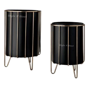 Jardinière attrayante en fer thermolaqué, durable, multi-usages, pour extérieur, avec drainage - Product Image 1