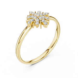 Anillo de Diamantes de Oro Sólido de 14k para Mujer, Corte Brillante Redondo, Anillo de Compromiso Clásico, Apilable, Diseño Minimalista, para Regalo - Product Image 3