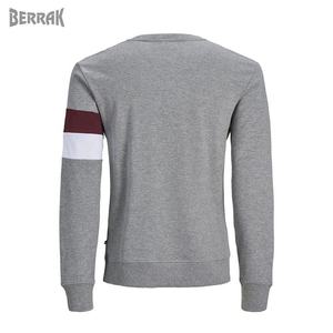 Latest Design Mens Pullover Sweatshirt With Long Sleeve 2018 Fashion Running Fitness Wear Men Sweat Shirt OEM Custom - Product Image 2