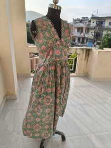 Robe Bohème Confortable en Pur Coton pour Femme, Imprimé Floral Fantaisie, Coupe Évasée, Maxi, Décontractée, Pièce Unique - Product Image 3
