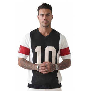 เสื้อฟุตบอลอเมริกันตาข่ายสำหรับผู้ชาย โพลีเอสเตอร์ 100% เสื้อเจอร์ซีย์หมายเลขทีม เสื้อฝึกซ้อมตาข่ายอเมริกันสำหรับผู้ชาย - Product Image 1