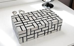 Boîte à bijoux artisanale en os incrusté, motif floral marocain, écologique, pour rangement décoratif, décoration de table, nouvel an - Product Image 3