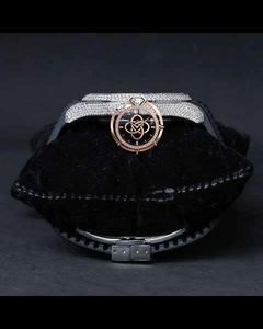 Reloj de Lujo para Hombre con Incrustaciones de Moissanita, Correa de Goma Azul de 20 mm, Bisel de Diamantes en Oro Rosa, Estilo Hip Hop - Product Image 1