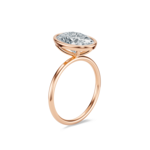 Bague Luna - East West Gem Co - Or massif 14 carats - Diamant taille ovale - Bijoux de mariage, de fiançailles et d'anniversaire - Product Image 3