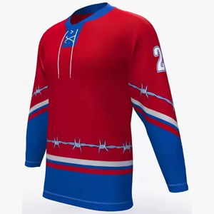 Camisetas de Hockey sobre Hielo Unisex para Equipos Nacionales, Servicio OEM, Sublimación Personalizada, 100% Poliéster, Malla Transpirable, Antibacteriana - Product Image 4