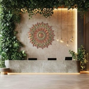Bohemian Metal Wall Art Floral Mandala Decorative Hanging Circular Handmade Metal Handicraft Plant Pattern - Product Image 6