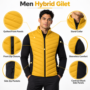 Chaleco Híbrido Premium para Hombre con Acolchado Ligero, Paneles Flexibles y Ajuste Cómodo para Uso Diario, al Aire Libre y Casual - Product Image 6