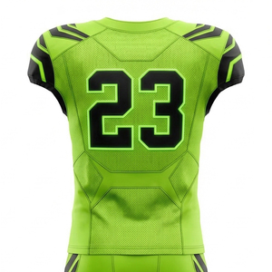 Maillot de football américain personnalisé à sublimation, manches courtes, respirant, anti-humidité, col en V, ensemble complet, uniforme d'entraînement - Product Image 3