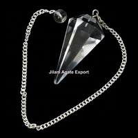 Vente en gros de pendule de chakra en cristal naturel sept chakras à facettes cône radiesthésie Reiki pierres précieuses de guérison amour artisanat en cristal