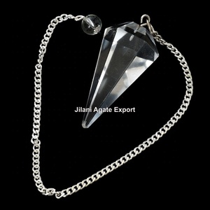 Péndulo de Chakra de cristal Natural al por mayor, cono facetado de siete Chakras, piedras preciosas curativas de Reiki, artesanías de cristal artesanales - Product Image 5