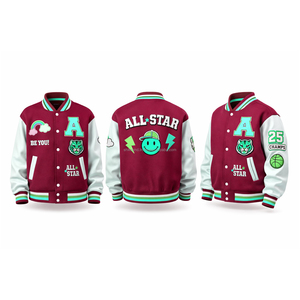 Veste universitaire personnalisée en gros pour hommes, veste de baseball de collège, veste bomber d'équipe - Product Image 4