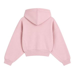 Custom Women Fleece Hoodie <b>Pink</b> Oversized Pullover Sweatshirt <b>Long</b> <b>Sleeve</b> Casual Streetwear Warm Soft Hooded <b>Top</b> OEM - Product Image 2