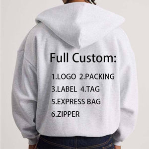 Sudadera con Capucha Blanca Lisa para Hombre, con Cierre, Personalizable con Logotipo, Antiarrugas, Casual, para Primavera y Otoño - Product Image 2