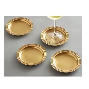 Modern Decorative Metal Coaster Set for Dining <b>Table</b> Beverage <b>Protection</b> and Party Styling - Product Image 3