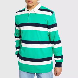 Maillots de rugby pour hommes style vintage OEM personnalisés, respirants, à rayures, manches longues, de haute qualité, pour équipe. - Product Image 1