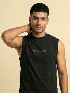 Débardeur noir pour homme, col rond, sans manches, motif graphique, coupe décontractée athlétique, doux et confortable, streetwear quotidien - Product Image 3