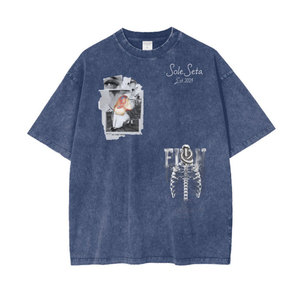 Camiseta Oversize para Hombre con Estampado de Humo y Niebla, Manga Corta, Cuello Redondo, Estilo Urbano, Tejido de Punto de Algodón, Ajuste Regular, Logotipo Frontal - Product Image 2