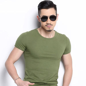 Camiseta Básica Premium para Hombre, Corte Ajustado, Color Liso, Tela de Algodón Suave, Cuello Redondo, para Uso Casual, Venta al Por Mayor y OEM - Product Image 3