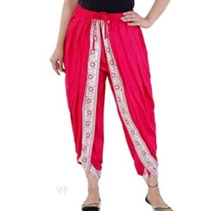 Women Readymade Printed Dhoti <b>Lace</b> 100% Cotton Fabric Regular Fit <b>Elastic</b> Waist Winter ODM Pant/Salwar - Product Image 5