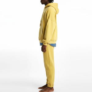 Custom Tracksuit Men Hoodies And Sweat Pants <b>Set</b> Applique <b>Embroidery</b> Distressed Heavyweight Tracksuit Street wear Sweat Suit <b>Set</b> - Product Image 3