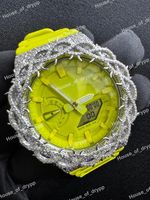 Iced Out VVS Moissanit Diamant 925 Silber Neon-Zifferblatt Display-Uhr Modifizierte Herrenuhr Luxus Vollautomatische Uhr