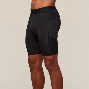 Custom Logo Elastic Waist Solid Casual <b>Compression</b> <b>Shorts</b> for <b>Men</b> Plus Size Athletic Sports Workout Running Gym Pockets Quick - Product Image 2